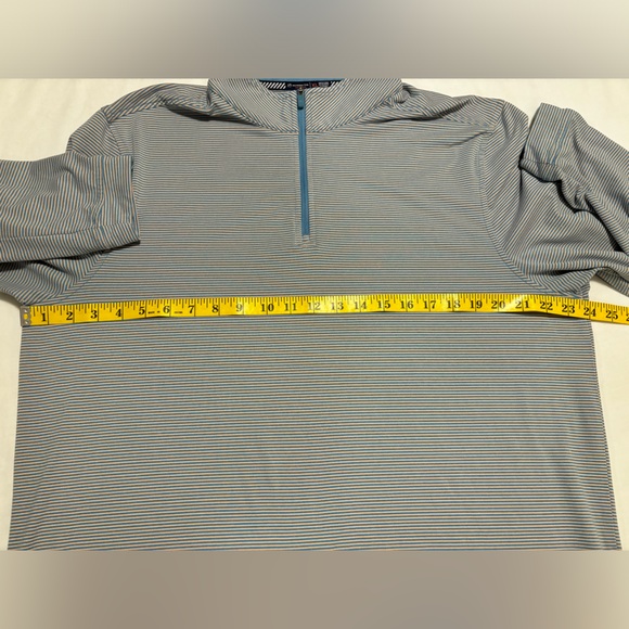 Southern Tide, Tide to Trail, Cruiser, blue & peach/pink stripe quarter zip, XL - Picture 4 of 12